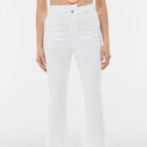 White Cropped Flare Jeans